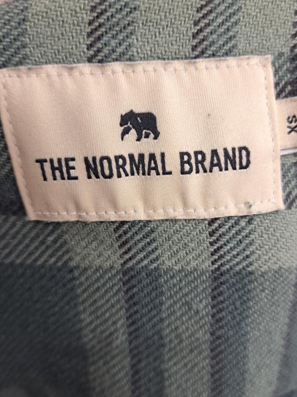 The Normal Brand Womens Plain Flannel Button Up Shirt Size XS Green Blue Pockets - Picture 12 of 12